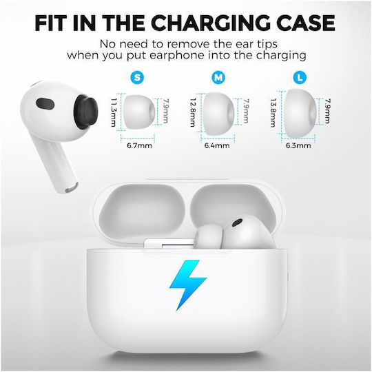 Силиконови Eartips Ahastyle Wg187 За Apple Airpods Pro 3 S M L Бял 3 Чифта
