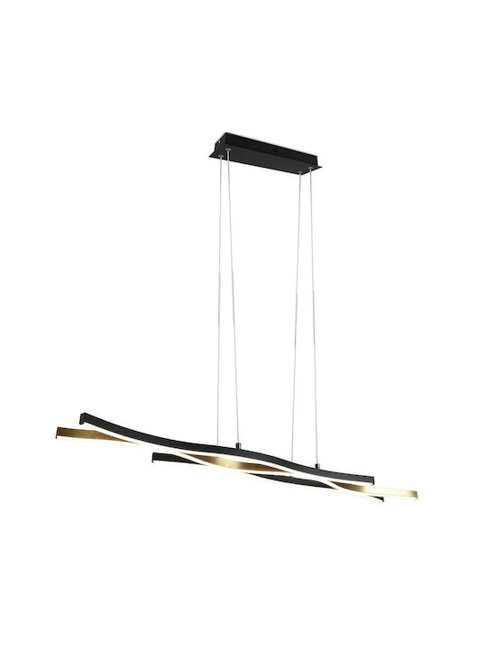 Trio Lighting Blaze Ρυθμιζόμενο Κρεμαστό Φωτιστικό Μαύρο LED Ράγα 107x15x150εκ.