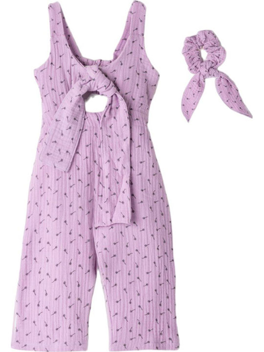 Kids' Linen Jumpsuit Lilac