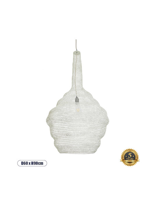 GloboStar Kentucky Ceiling Light Beige Grid with E27 Socket 60x90x90cm