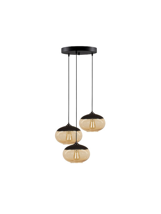 Camini Adjustable Pendant Light Black with Socket E27 50cm