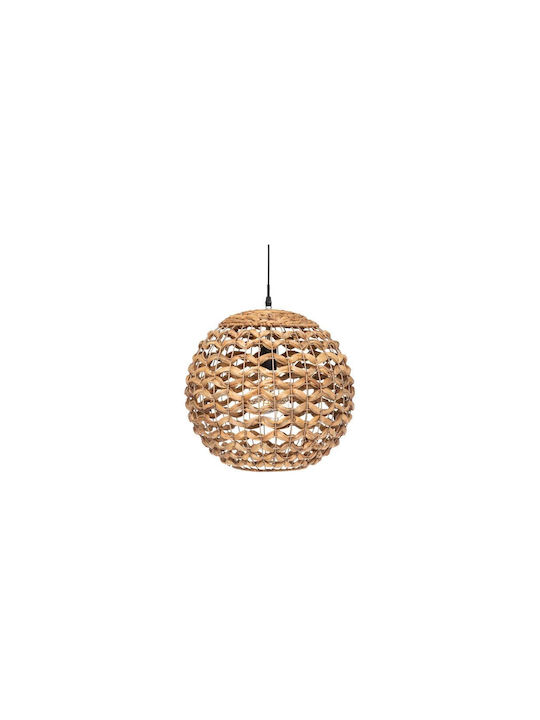 Pendant Light Beige Grid with Socket E27 38x38x36cm