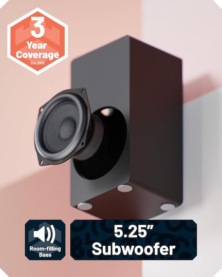 Majority SB80 Xtra Split Soundbar 2.1 Bluetooth și HDMI 200W cu Subwoofer Wireless și Telecomandă Negru