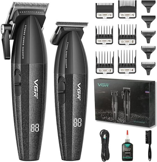 Professional Rechargeable Hair Clipper Kit Black GET-VGR-V-640-S2 2pcs