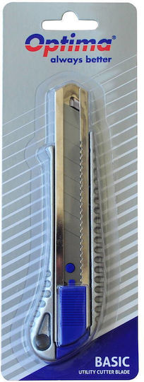 Cuttere Optima Cutter Optima Basic 18mm Sk5 Blade Metal Rail Aluminum