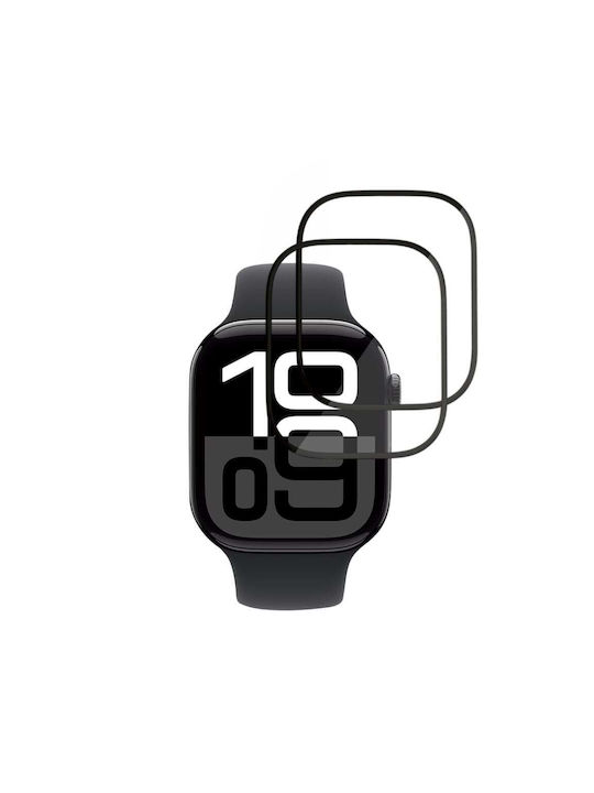 Pack 2 Bildschirmschutz Apple Watch 10 46mm / 11 46mm Kratzschutz Set Aufkleber Nano Flex Schwarz
