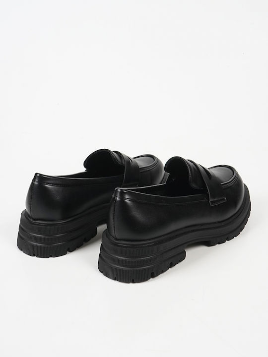 Patent Leather Women's Loafers in Black Color