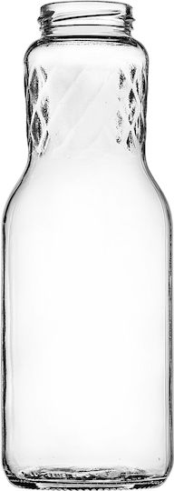 Sticle De Suc Din Sticlă 1l + Capace Negre Fi53 3 Bucăți