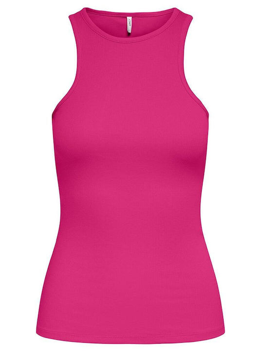 Women's Summer Blouse Cotton Sleeveless Fuchsia