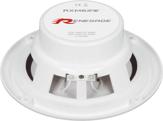 Renegade Car Audio Σετ Ηχεία Σκάφους Αδιάβροχα 6.5" με 100W RMS Λευκό