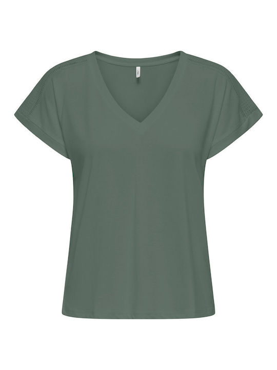 Life Women's Blouse with V Neckline Khaki
