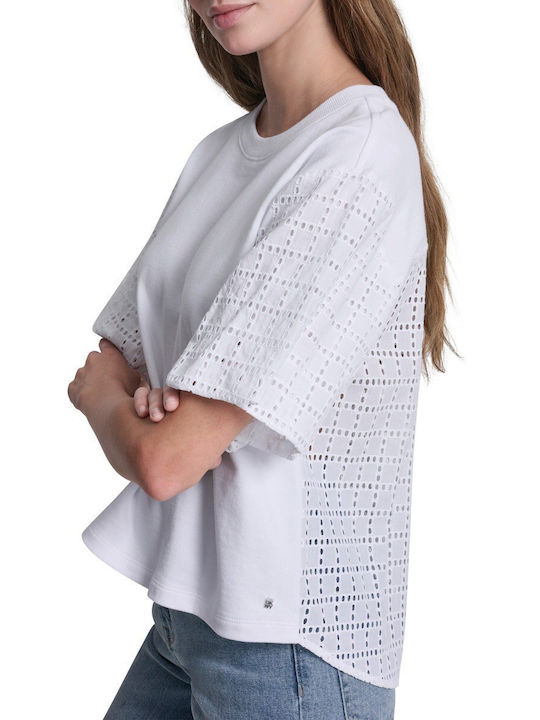 Women's Cotton Short Sleeve White Blouse