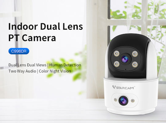 Vstarcam C996DR IP Dual Κάμερα Παρακολούθησης Wi-Fi Full HD 1080p με Αμφίδρομη Επικοινωνία και Φακό 4mm