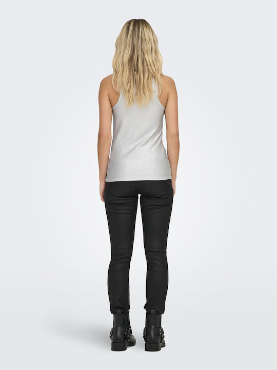 Women's Athletic Blouse Sleeveless Silver