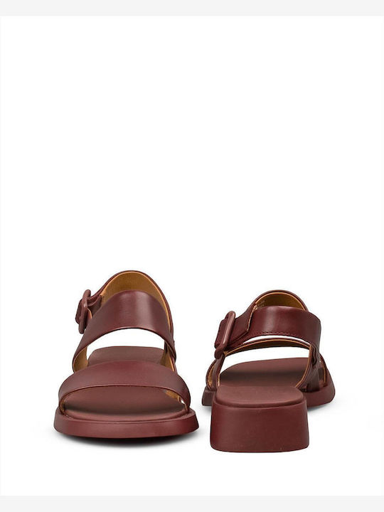 Dana Damen Flache Sandalen Burgundisch