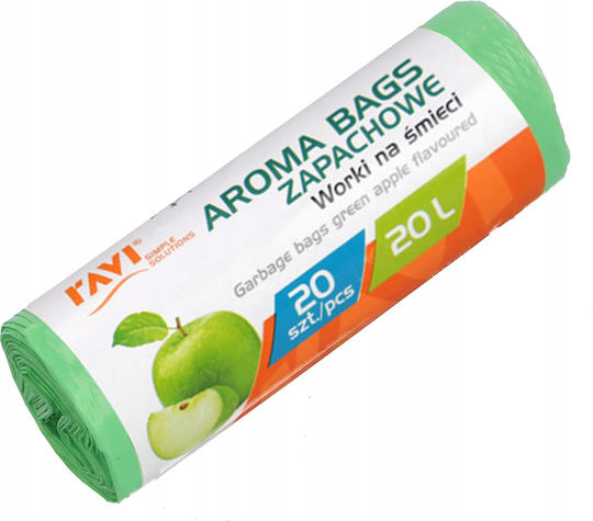 RAVI Σακούλες Απορριμάτων Χωρητικότητας 20lt 20τμχ Πράσινες