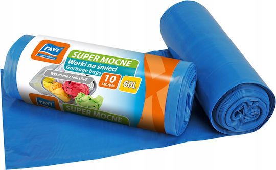 RAVI Σακούλες Απορριμάτων Χωρητικότητας 60lt 80x60cm 10τμχ Μπλε