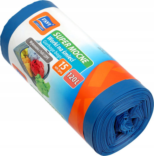 RAVI Trash Bags Capacity 120lt 110x70cm 15pcs Blue
