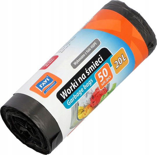 RAVI Σακούλες Απορριμάτων Χωρητικότητας 20lt 35x45cm 50τμχ Μαύρες
