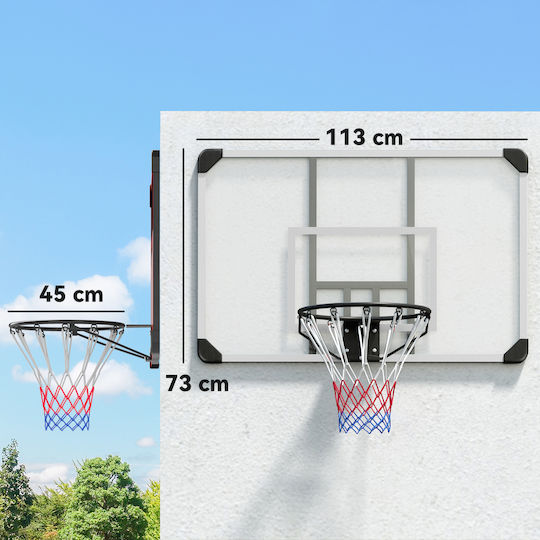 Sportnow Coș de Baschet cu Panou 113 x 73 cm și Plasă de Baschet
