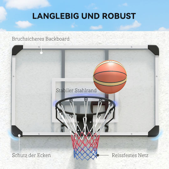 Sportnow Coș de Baschet cu Panou 113 x 73 cm și Plasă de Baschet