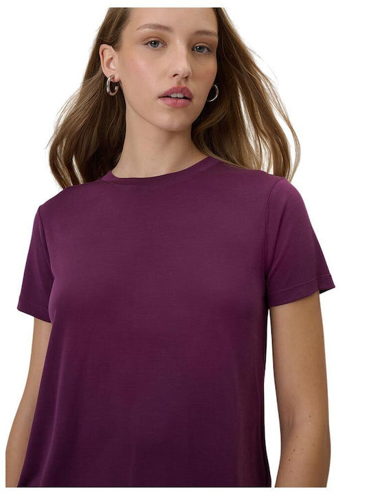 Women's Short Sleeve Blouse Burgundy