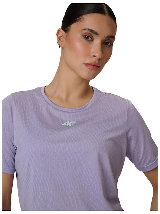 Functional Women's Short Sleeve Purple Blouse