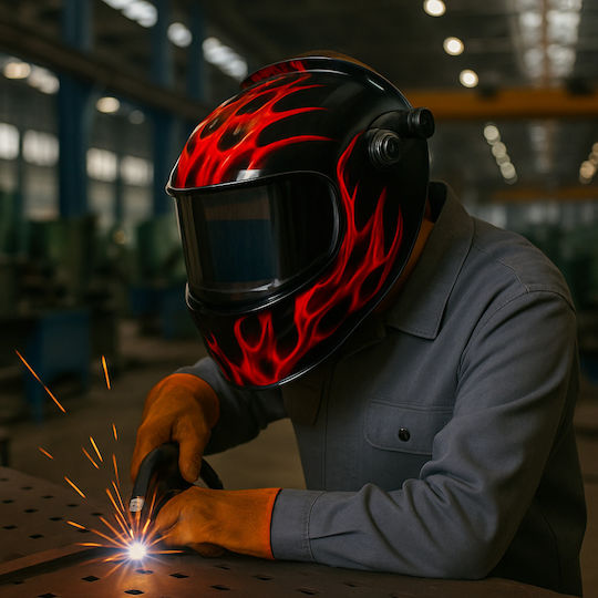 SGTT Welding Helmet with Optical Field 9x9mm Panoramic Black