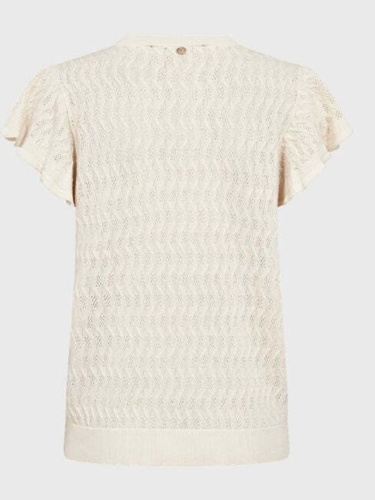 Γυναικεία Μπλούζα Βαμβακερή Κοντομάνικη Beige