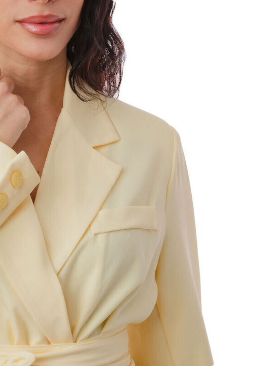 Yellow Set Wide-Leg Trousers Jacket