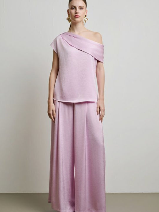 Women's High Rise Pantaloons in Loose Fit Pink