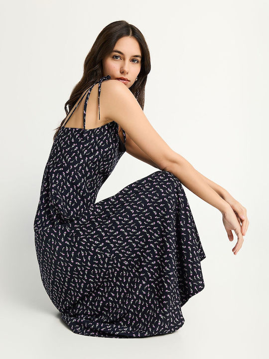 Summer Midi Floral Dress FBL013-106-13-Navy