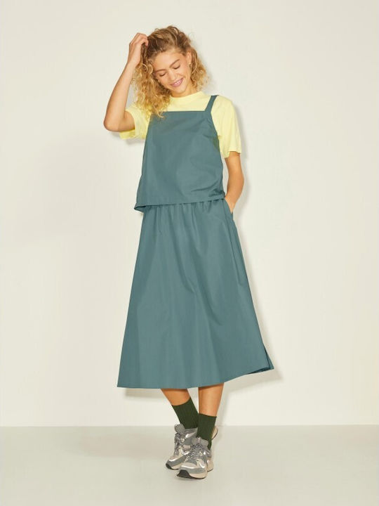 Women's Summer Blouse Cotton with Straps Light Green