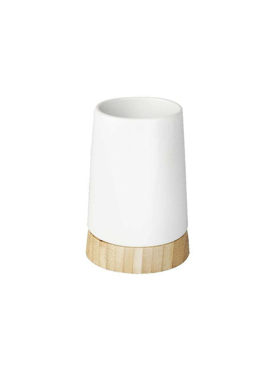 Wenko Wenko Countertop Bamboo Cup Holder White