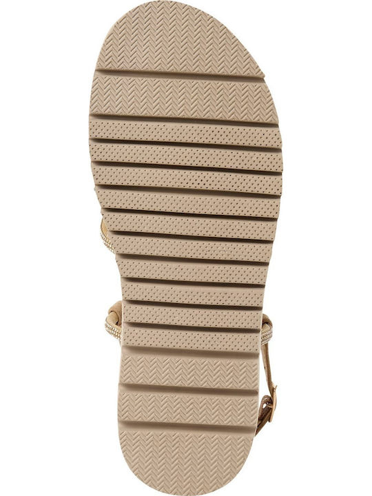 Leather Women's Sandals Beige