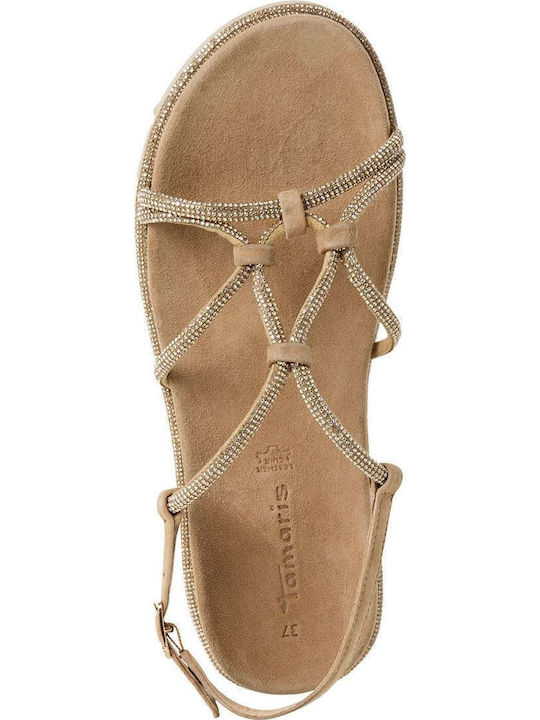 Leather Women's Sandals Beige