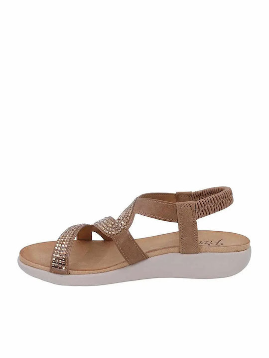 Flache Damen Sandalen Braun Anatomisch