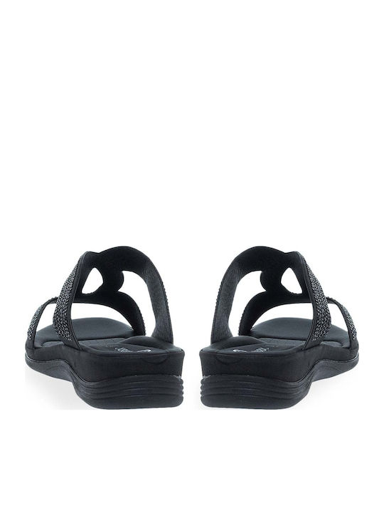 Damen Anatomische Flatforms Schwarz