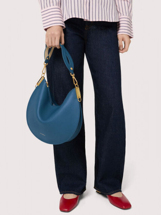 Beige Leather Women's Shoulder Bag