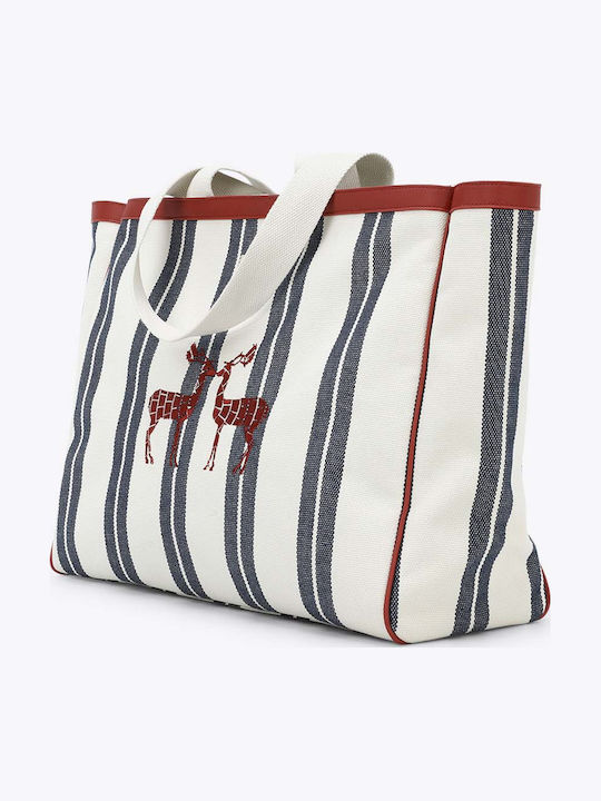 Design Stoff Damen Schulter Tasche Blau