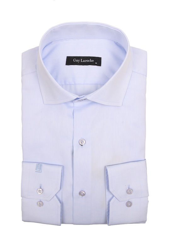 Long Sleeve Cotton Shirt in Regular Fit Light Blue
