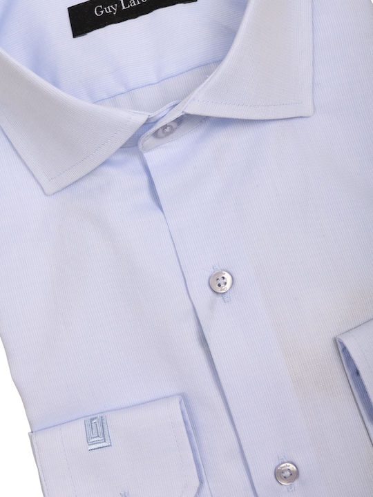 Long Sleeve Cotton Shirt in Regular Fit Light Blue