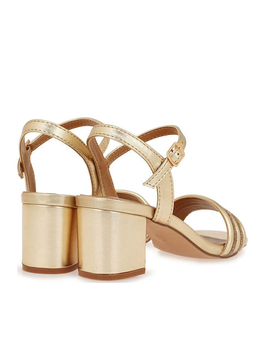 Sandals with Strass Rose Gold