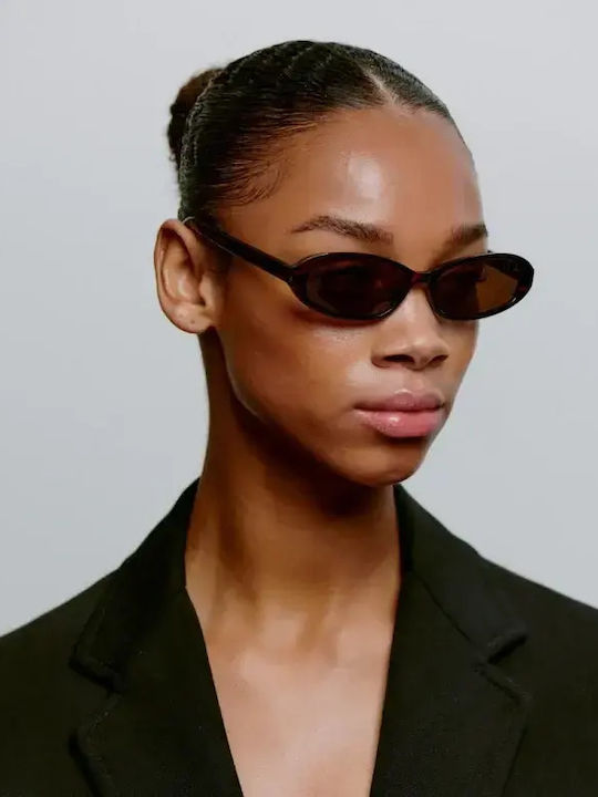 A.Kjaerbede Unisex Sunglasses With Brown Tartaruga Frame And Brown Lens KL2415-008