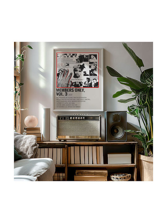 Music Poster Members Only Vol 3 Xxxtentacion Ms713 21cm X 30cm Frame Natural Wood Beige