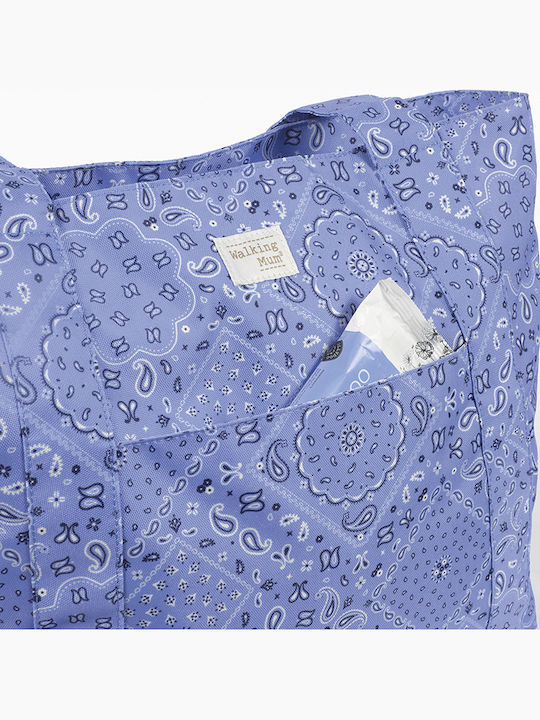 Walking Mum Fabric Beach Bag Light Blue