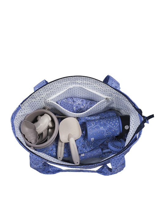 Walking Mum Fabric Beach Bag Light Blue