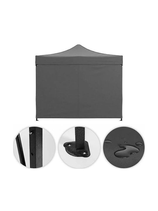 Foldable Garden Gazebo Black 3x3m