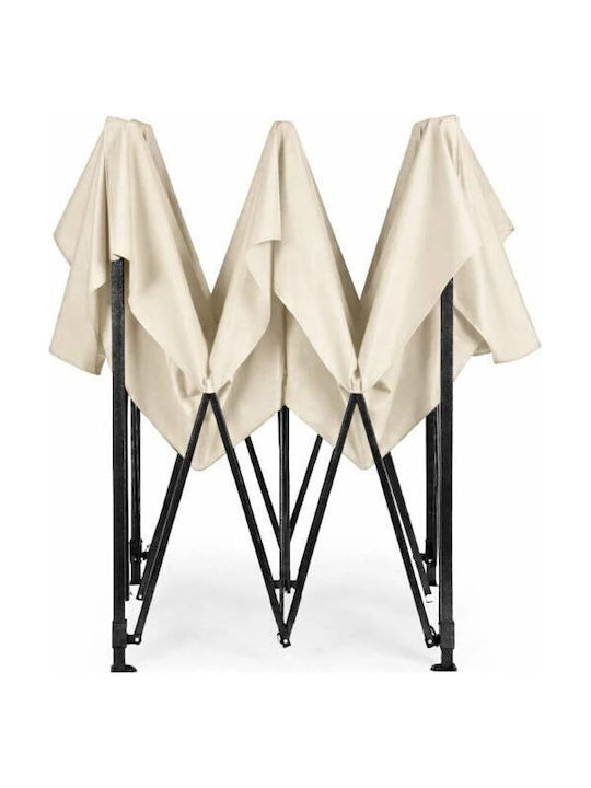 Foldable Garden Gazebo Beige 3x3m