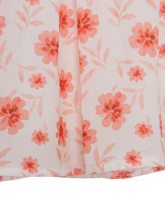 Mädchenkleid Ärmelloses Blumen Ecru